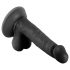 Mr. Rude - naturtrogen sugproppdildo - 17 cm (svart)