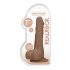 RealRock Dong 7 - naturtrogen dildo med kulor (17cm) - mörk natur