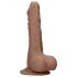 RealRock Dong 7 - naturtrogen dildo med kulor (17cm) - mörk natur