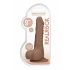 RealRock Dong 9 - verklighetstroget dildo med pung (23cm) - mörk natur