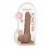 RealRock Äkta Dong 10 - livstrogen dildo med pung (25cm) - mörk hudton