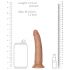 RealRock Slim - realistisk dildo 15,5cm (mörk natur)