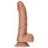 RealRock - sugfotsdildo med pung - 15,5 cm (mörk natur)