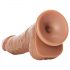 RealRock - sugfotsdildo med pung - 15,5 cm (mörk natur)