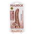 RealRock - sugfotsdildo med pung - 15,5 cm (mörk natur)