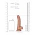 RealRock - sugfotsdildo med pung - 15,5 cm (mörk natur)