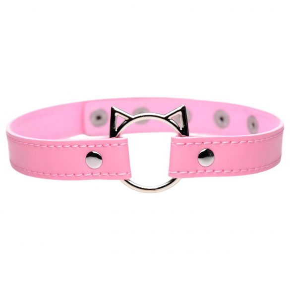 Master Series Kinky Kitty - rosa kattkrage med ring