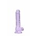 REALROCK - genomskinlig realistisk dildo - lila (17cm)