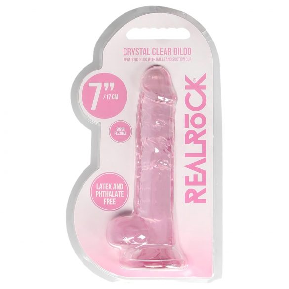 REALROCK - Rosa naturtrogen dildo 17cm