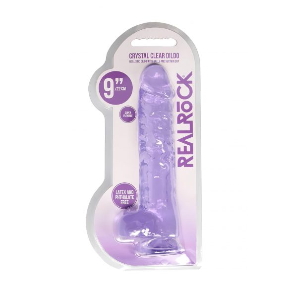 REALROCK - realistisk dildo, transparent lila (22cm)