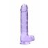 REALROCK - realistisk dildo, transparent lila (22cm)