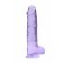 REALROCK - realistisk dildo, transparent lila (22cm)