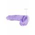 REALROCK - realistisk dildo, transparent lila (22cm)