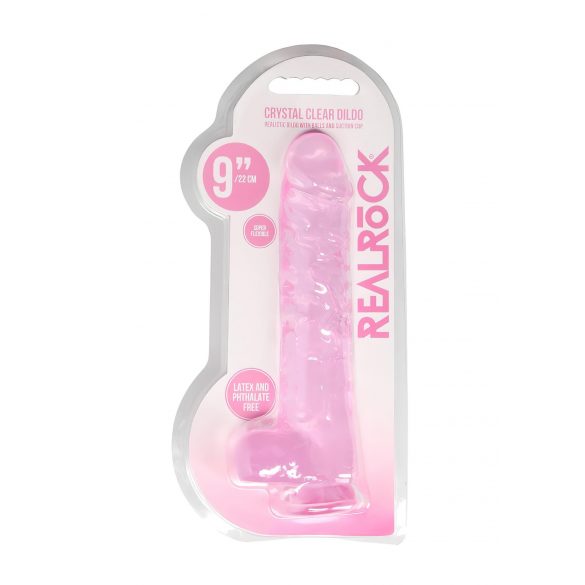 REALROCK - genomskinlig realistisk dildo - rosa (22cm)