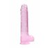 REALROCK - genomskinlig realistisk dildo - rosa (22cm)