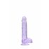 REALROCK - transparent realistisk dildo - lila (15 cm)