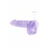 REALROCK - transparent realistisk dildo - lila (15 cm)