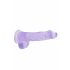 REALROCK - transparent realistisk dildo - lila (15 cm)