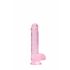 REALROCK - Genomskinlig realistisk dildo - rosa (15 cm)