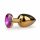 Easytoys Metall No.1 - guld analplugg med lila sten (2,5 cm)