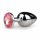 Easytoys Metall No.1 - rosa ädelstens analplugg - silver (2,7cm)