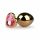 Easytoys Metall No.7 - hjärtformad analplugg med rosa sten - guld (3cm)