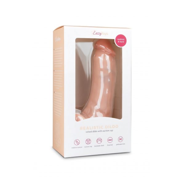 Easytoys - dildo med sugfot och testiklar (20 cm) - naturfärg