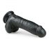 Easytoys – sugkopp, testikel dildo (20 cm) – svart