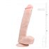 Easytoys - stor dildo med sugkopp och pung (26,5 cm) - naturfärg