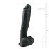 Easytoys - sugkopp, ådrig dildos (26,5cm) - svart