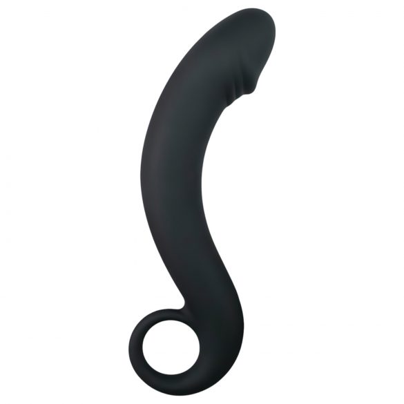 EasyToys böjd dildo i silikon (svart)