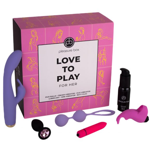 Pleasure Box Ljuskänsla - vibrator set - 6 delar (rosa-lila)