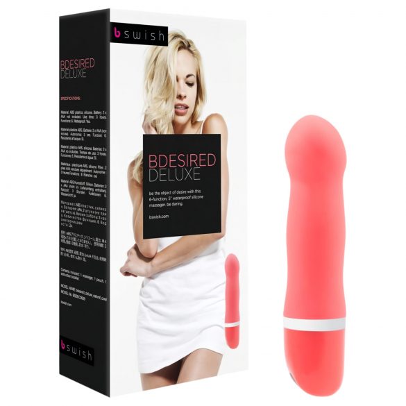 B SWISH Bdesired Deluxe - stavvibrator med markerad topp (korall)