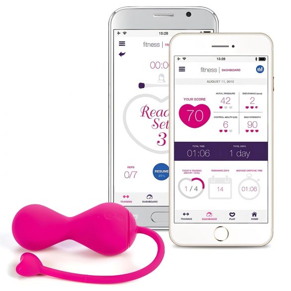 Lovelife OhMiBod - Krush: Smarta, laddningsbara geishakulor (rosa)