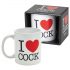 I Love Cock - svart mugg