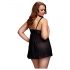 BACI Plus Size - öppen prickig babydoll - svart (XL-XXL)