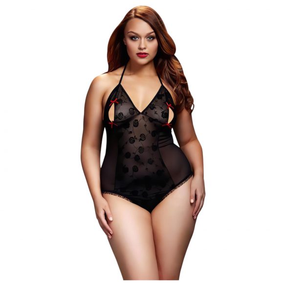 BACI Plus Size - Halterneck, transparent body - svart (XL-XXL)