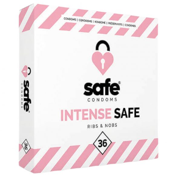 SAFE Intense - Ribbade och prickiga kondomer (36 st)