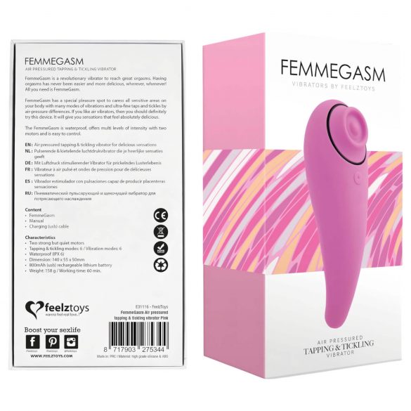 FEELZTOYS Femmegasm - uppladdningsbar 2-i-1 klitorisstimulator (rosa)