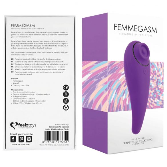 FEELZTOYS Femmegasm - 2-i-1 klitorisvibrator, uppladdningsbar (lila)